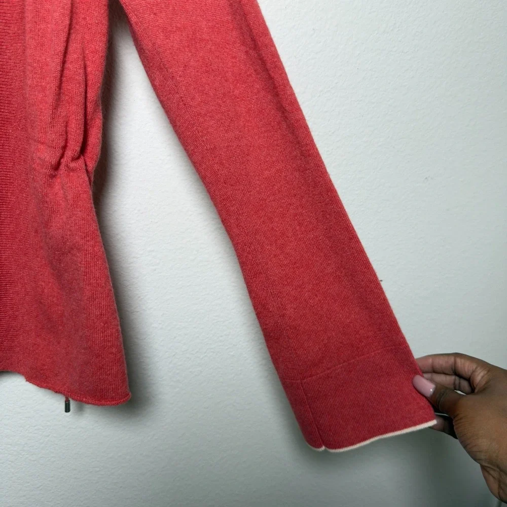 Brunello Cucinelli Women 100% Cashmere Cardigan‎ Sweater Medium Red Bell Sleeve